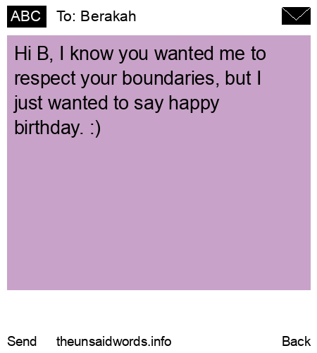 unsent message to Berakah