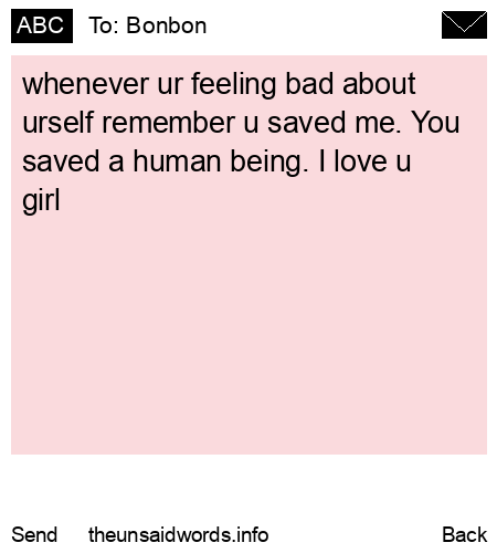 unsent message to Bonbon
