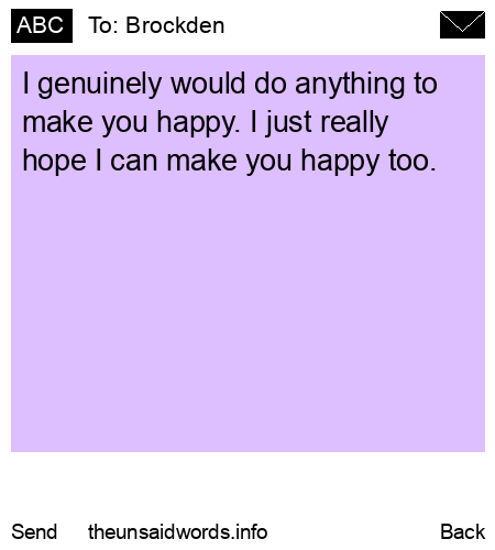 unsent message to Brockden