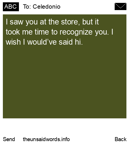 unsent message to Celedonio