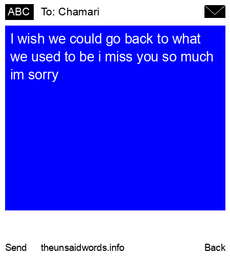 unsent message to Chamari