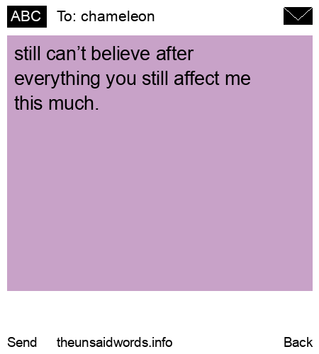 unsent message to chameleon 