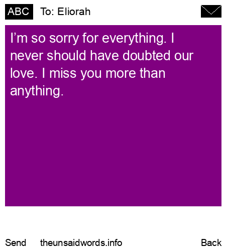 unsent message to Eliorah
