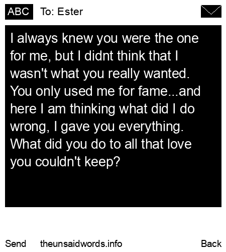 unsent message to Ester