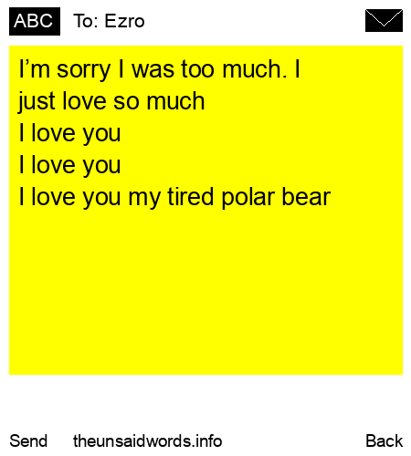 unsent message to Ezro