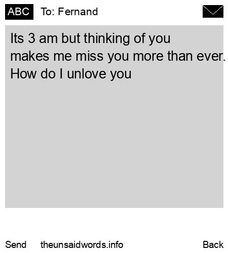 unsent message to Fernand