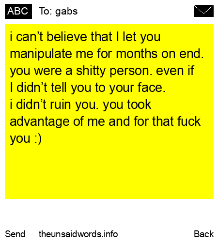 unsent message to gabs