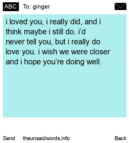 unsent message to ginger