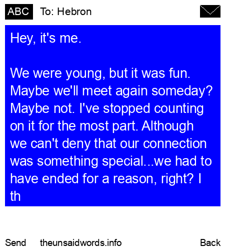 unsent message to Hebron