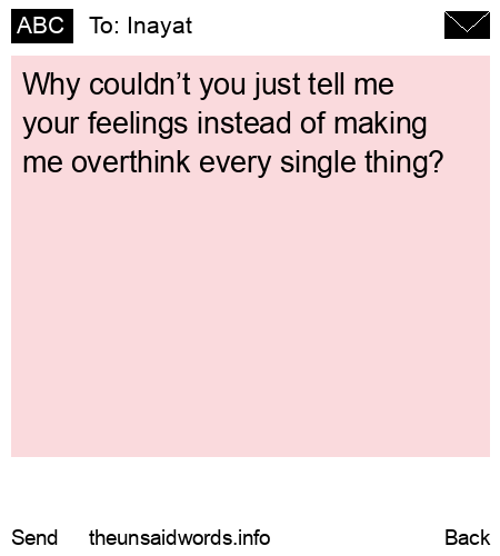 unsent message to Inayat
