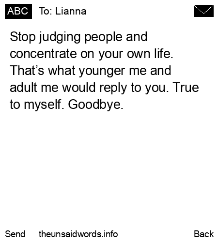 unsent message to Lianna