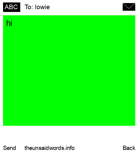 unsent message to lowie