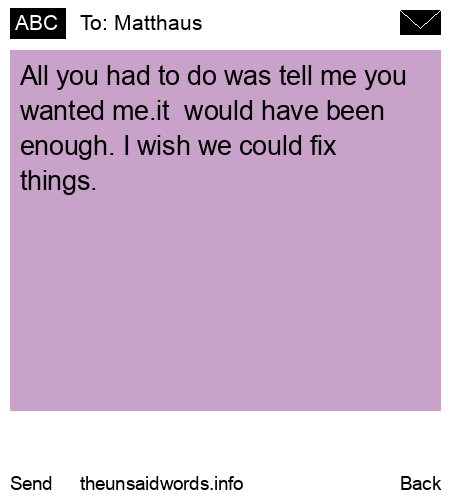 unsent message to Matthaus 