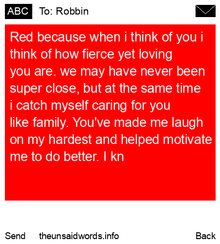 unsent message to Robbin