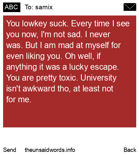 unsent message to samix