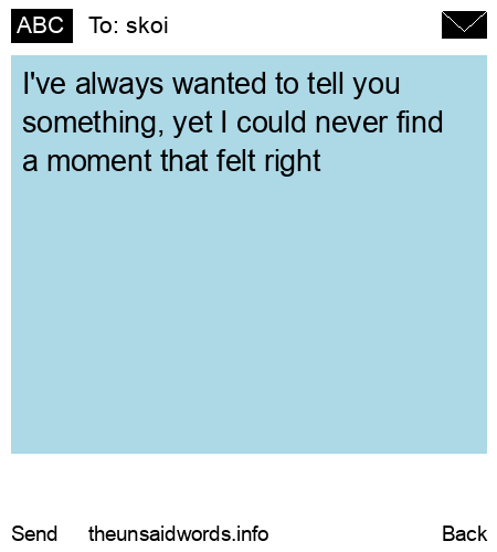 unsent message to skoi