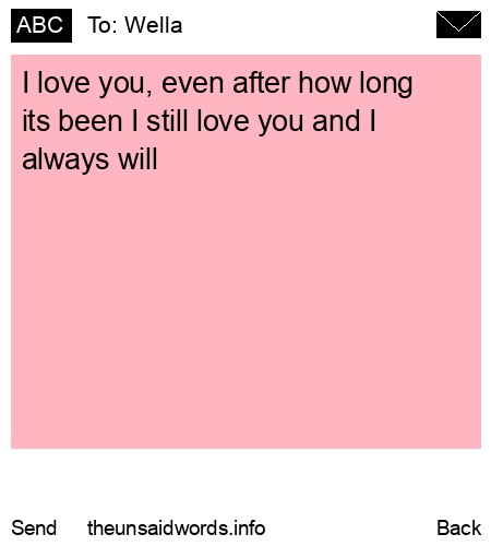 unsent message to Wella