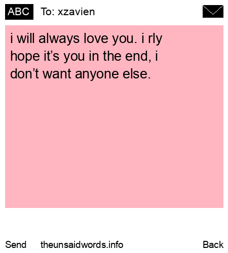 unsent message to xzavien