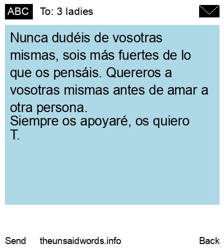 unsent message to 3 ladies