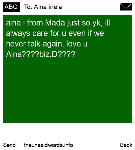 unsent message to Aina iriela