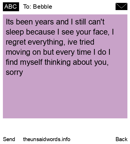 unsent message to Bebble