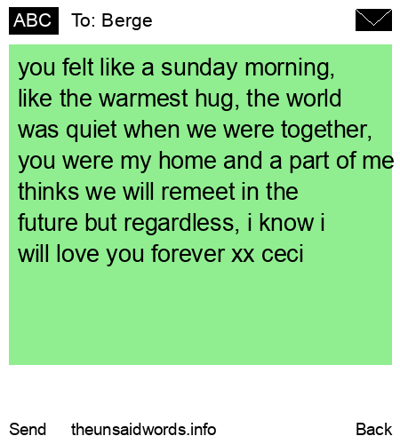 unsent message to Berge
