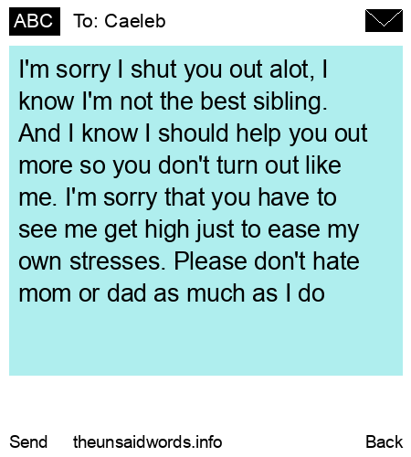 unsent message to Caeleb