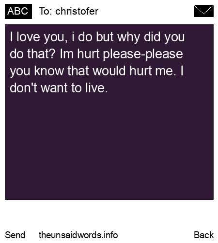 unsent message to christofer