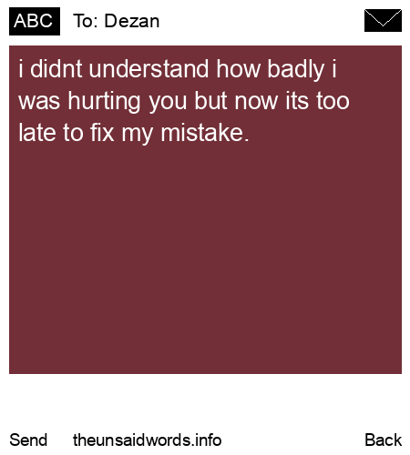 unsent message to Dezan