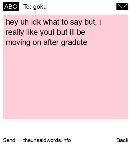 unsent message to goku