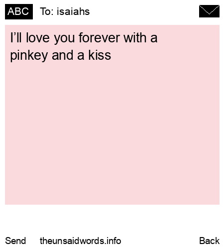unsent message to isaiahs