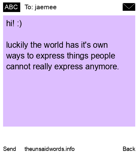 unsent message to jaemee