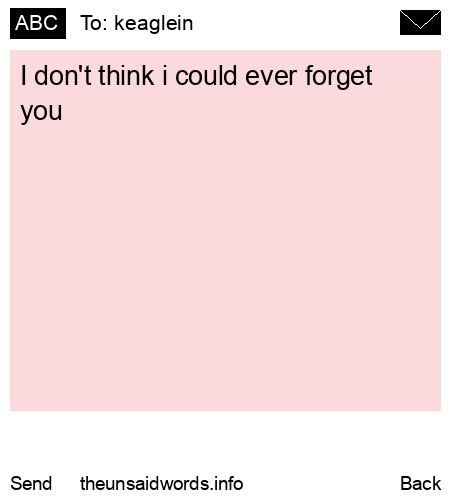 unsent message to keaglein