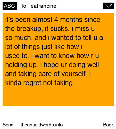unsent message to leafrancine
