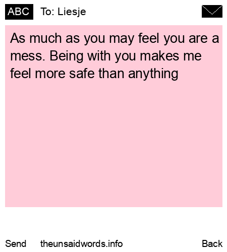 unsent message to Liesje