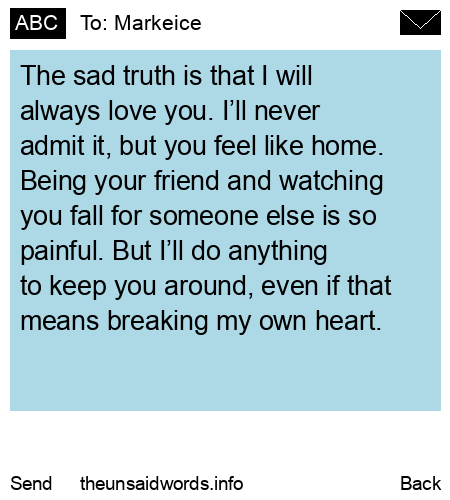 unsent message to Markeice