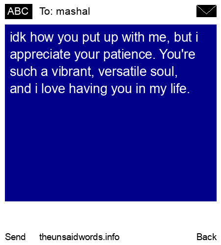 unsent message to mashal