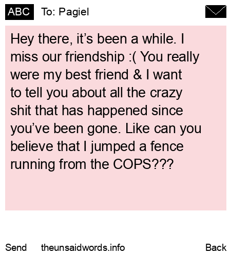 unsent message to Pagiel