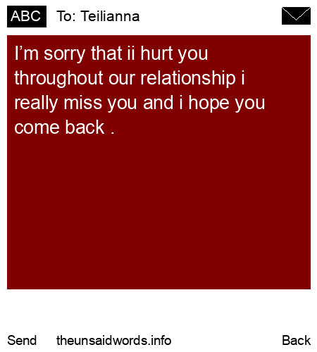 unsent message to Teilianna