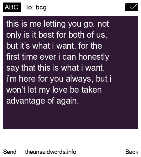 unsent message to bcg