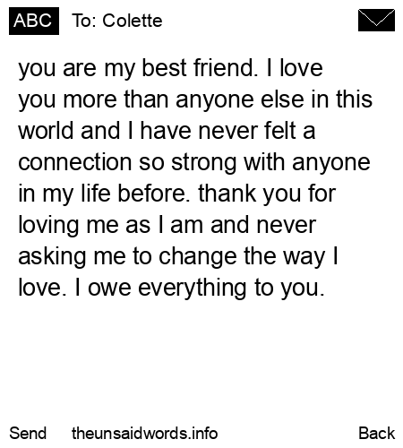unsent message to Colette