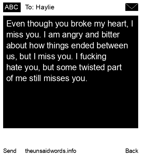 unsent message to Haylie