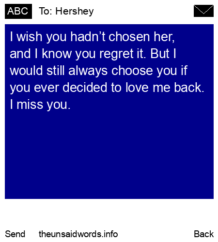 unsent message to Hershey