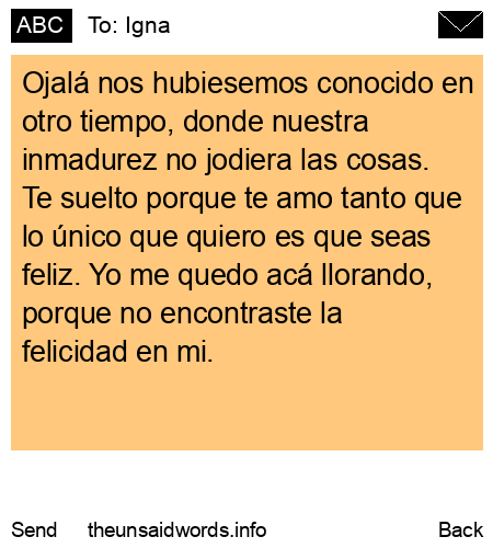unsent message to Igna