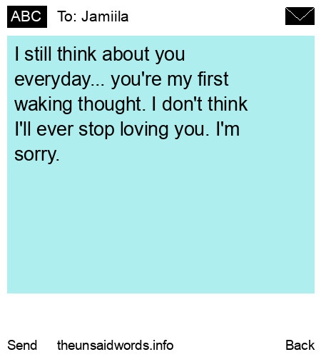 unsent message to Jamiila