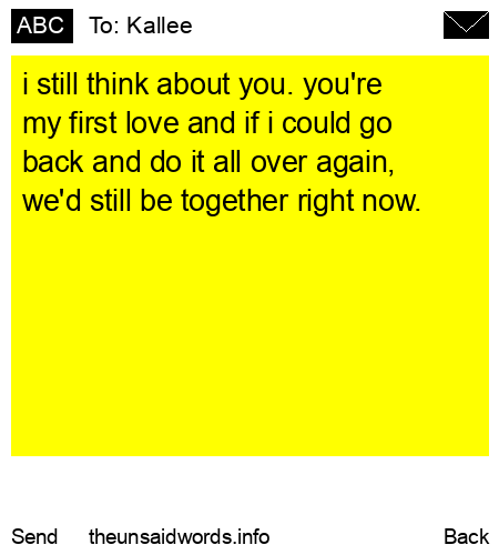 unsent message to Kallee