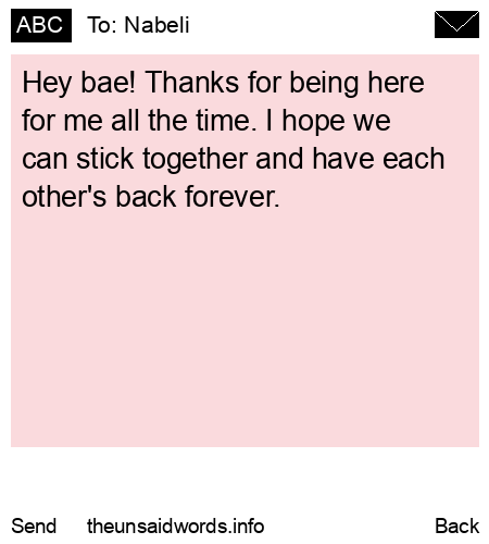 unsent message to Nabeli