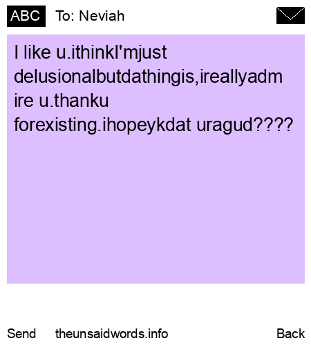 unsent message to Neviah