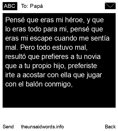 unsent message to Papá