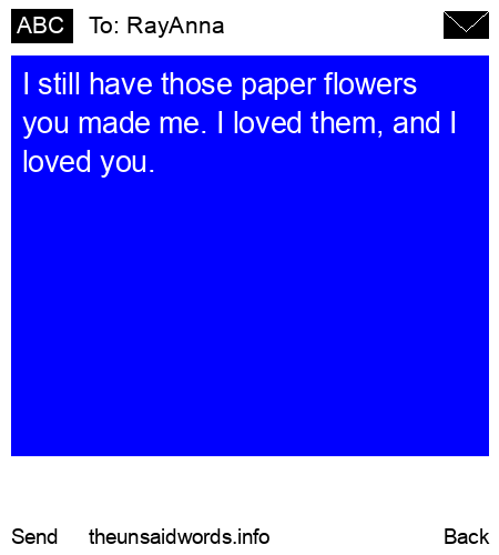 unsent message to RayAnna